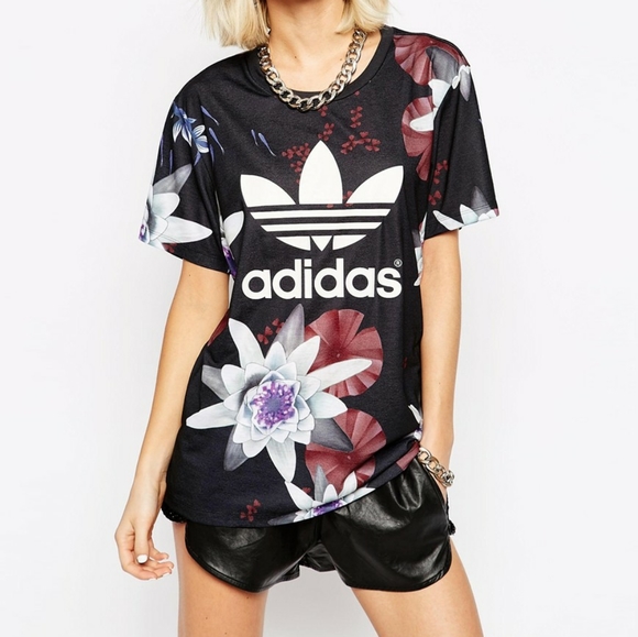 Adidas Rare Lotus Floral Tshirt Tee - Picture 3 of 8